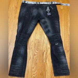 CULT OF INDIVIDUALITY Skinny Jean w/ Belt Sz 42x33 Men’s Black